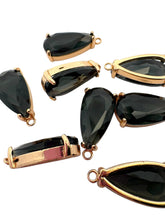 Light black tear drop crystal charm, SKU#M2152Lblack