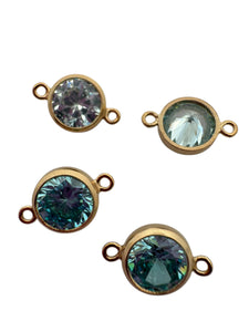 3mm, Gold filled , 3A, Cubic Zicronia Bezel Connector 
SKU#4030CM3