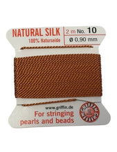Beaded cord, Natural Silk, 0,90mm, cornelian, SKU#01161”