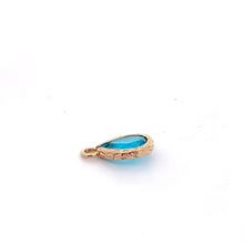 Light blue tear drop shape crystal charm, SKU#M2141lightblue