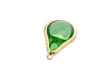 Green round tear drop shape charm, SKU#M2160green