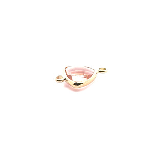 Champaign double ring triangle shape crystal charm, SKU#M2157champaign