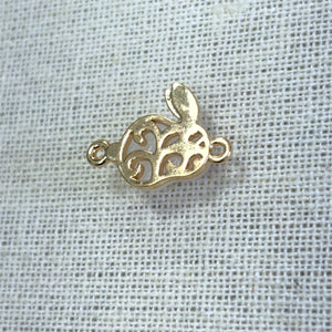 Rabbit Charm, Bunny Charm, Gold Plated, M4412