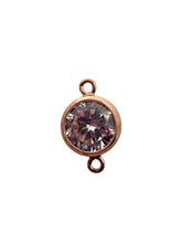 6mm Rose Gold Filled, 3A, Cubic Zicronia Bezel Connector 
SKU#4005781M4