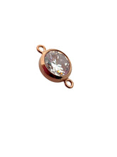 6mm Rose Gold Filled, 3A, Cubic Zicronia Bezel Connector 
SKU#4005781M4