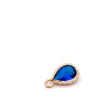 Blue tear drop shape crystal charm, SKU#M2141blue