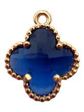 Dark blue four leaf clover charm, SKU#M2158-29
