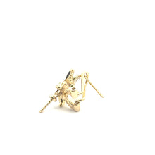 Gold plated flower earrings with add on peg and bail, SKU#M3731G