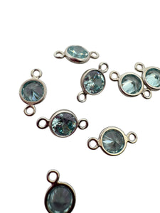 3mm, sterling silver , 3A, Cubic Zicronia Bezel Connector 
SKU#5030CM3
