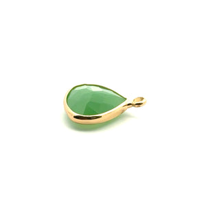 Jade green triangle shape crystal charm, SKU#M2168jade