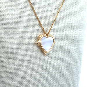 Heart Pendant, Pearl, Gold Plated, M4418
