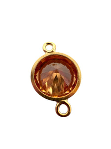 3mm, Gold filled , 3A, Cubic Zicronia Bezel Connector 
SKU#4030CM11
