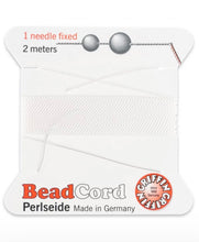 Silk white bead cord, size 2, SKU#BCSWH02G