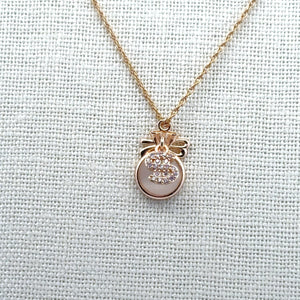 Money Sign Crown Charm, Gold Plated