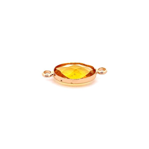 Yellow oval shape double ring crystal charm,SKU#M2143Yellow