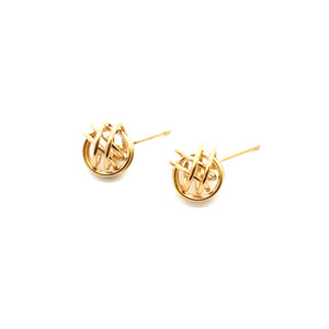 10.0mm open knot post earring, 14KGF, SKU#400K10P