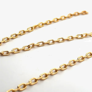 3.7mm Rectangle Cable 1 Plain 1 Twist, 14k Gold Filled, Sku#S40061P1T