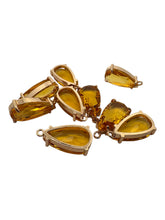 Yellow tear drop crystal charm, SKU#M2152yellow