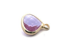 Lavender triangle shape crystal charm, SKU#M2161lavender