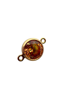 3mm, Gold filled , 3A, Cubic Zicronia Bezel Connector 
SKU#4030CM11