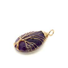 Purple amethyst, wire wrapped pendant, SKU#M3015