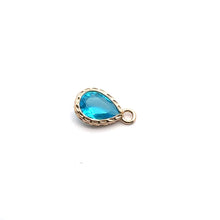 Light blue tear drop shape crystal charm, SKU#M2141lightblue