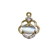 Pearl Rhinestone Gold Plated Charm, M4436