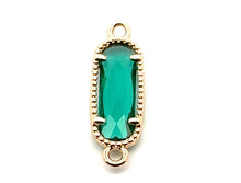 Oval Emerald Green crystal charm, SKU#M2167emerald