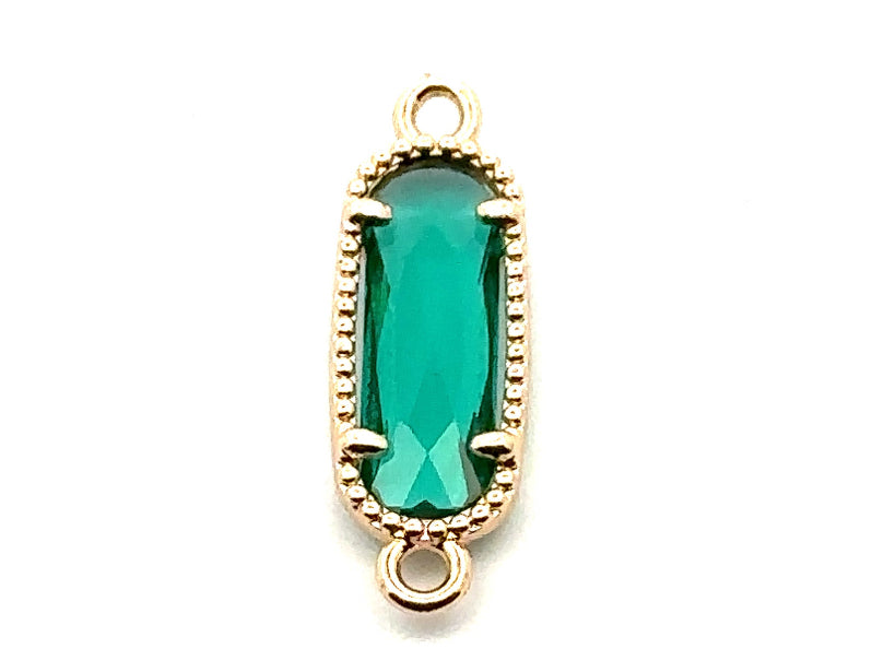 Oval Emerald Green crystal charm, SKU#M2167emerald