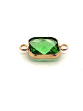 Green Square Charm, Gold Plated, Sku#M2145