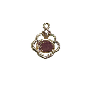 Pearl Rhinestone Gold Plated Charm, M4436