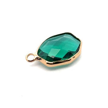 Emerald green trapezoid  crystal charm, SKU#M2161emeraldgreen