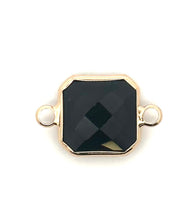 Black Square Charm, Gold Plated, Sku#M2145