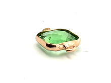 Green Square Charm, Gold Plated, Sku#M2145