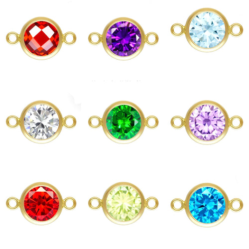 3mm 3A CZ Bezel Connector, 14k Gold Filled