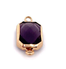 Purple rectangle shape crystal charm,SKU#M2147purple