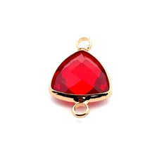 Ruby double ring triangle shape crystal charm, SKU#M2157ruby