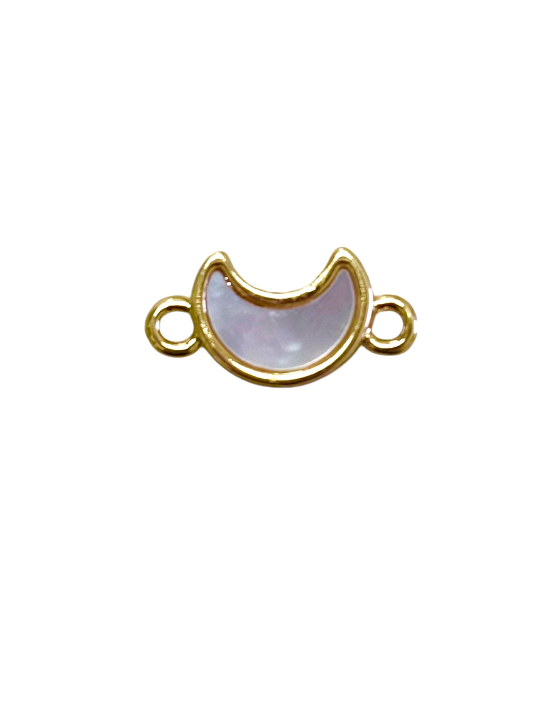 Moon Charm With Double Ring, Gold Plated, M4423