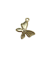 Butterfly Charm, Pearl, Gold Plated, M4426