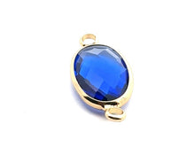 Royal blue oval shape double ring crystal charm,SKU#M2143royalblue