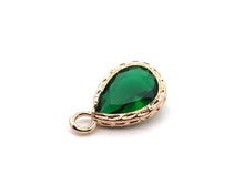 Green tear drop shape crystal charm, SKU#M2141green