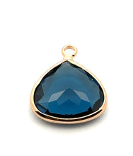 Dark ocean blue triangle crystal charm, SKU#M2168Ocean