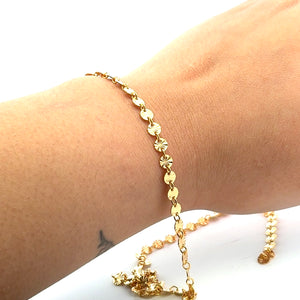 4mm Round Bar Starburst Disc Chain, 14k Gold Filled, Per Foot, SM957SB