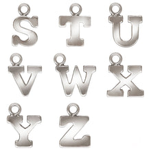 Block Letters Charms, Sterling Silver & Gold Filled