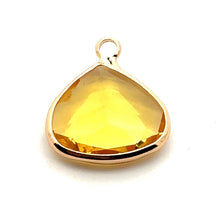 Yellow triangle shape crystal charm, SKU#M2168Yellow