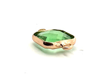 Green Square Charm, Gold Plated, Sku#M2145