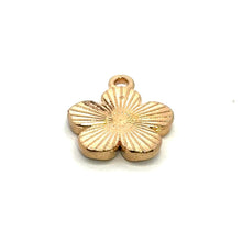 White Plumeria Charm, Gold Plated, Sku#M3210