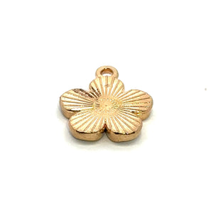 White Plumeria Charm, Gold Plated, Sku#M3210