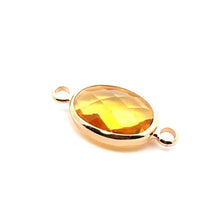 Yellow oval shape double ring crystal charm,SKU#M2143Yellow