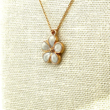 White Plumeria Charm, Gold Plated, Sku#M3210